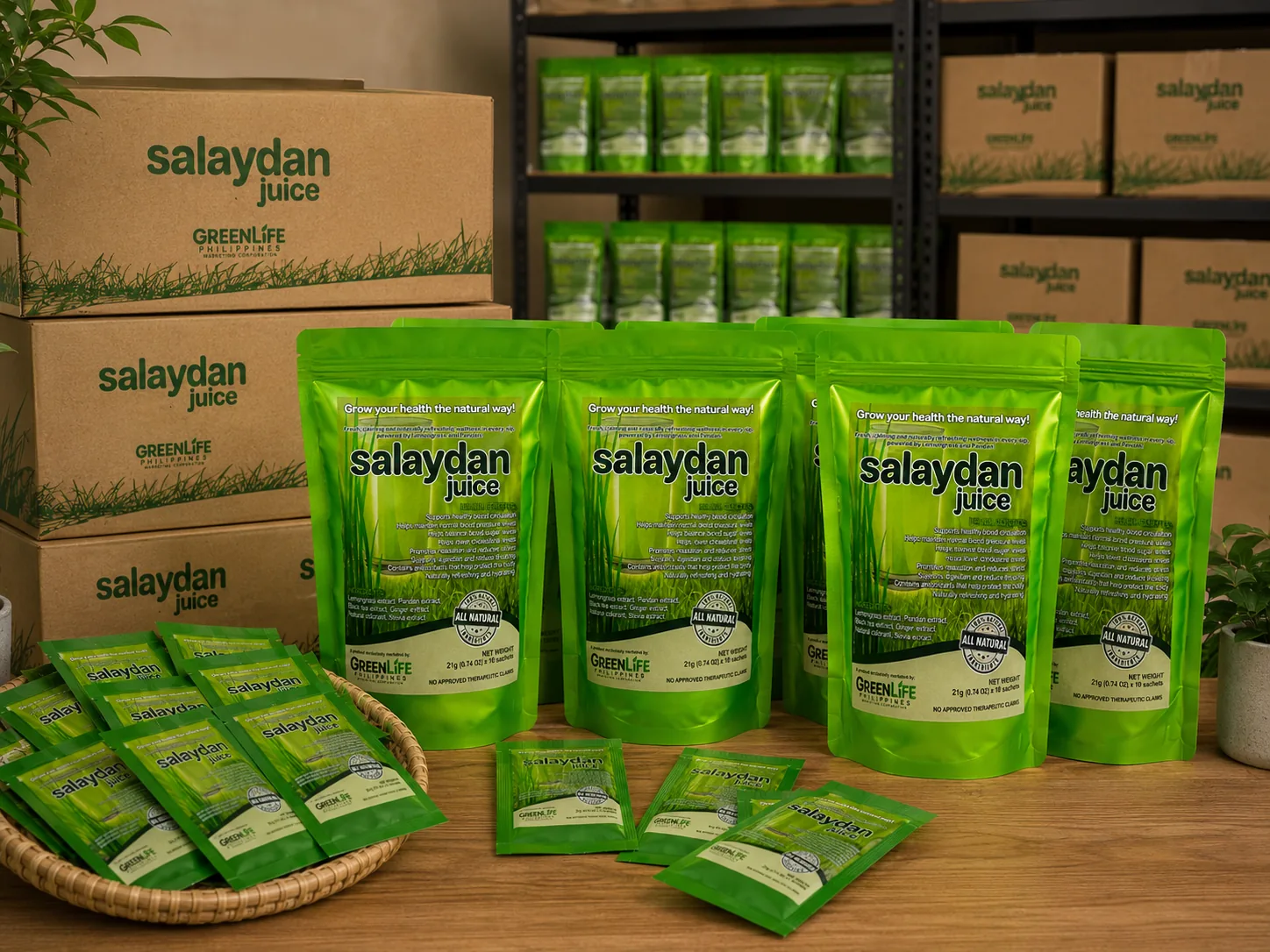 Salaydan Juice reseller inventory display